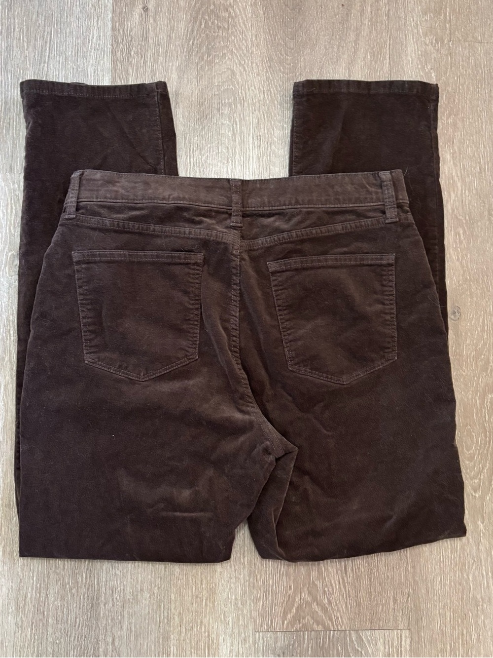 St. John's Bay Women's Brown Corduroy Straight Leg Pants 12 31" inseam